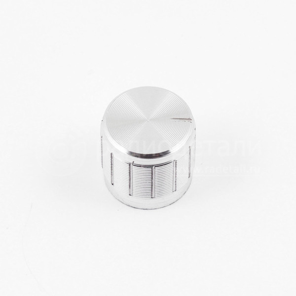 Ручка d=15 мм металлическая к резисторам, на вал 6 мм, цвет- серебряный
