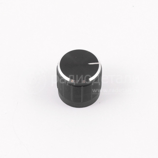 Ручка d=15 мм металлическая к резисторам, на вал 6 мм, цвет- черный