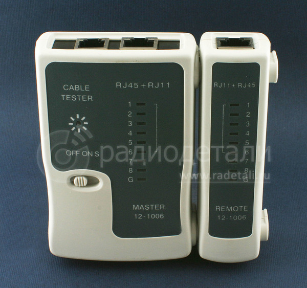 Тестер для проверки кабеля HT-C004 (RJ-45/RJ11) 12-1006