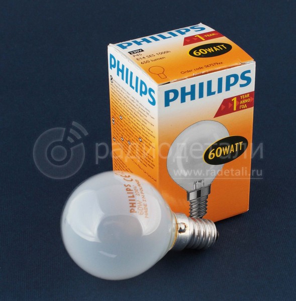 Лампа PHILIPS P45 FR 60W 230V E14 матовая капля
