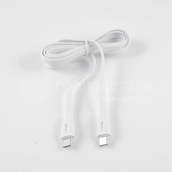 USB 3.1 Type C шт.- USB Type C шт., 1.0m, 65W, LDNIO LC131-C, плоский