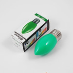 Светодиодная лампа свеча E27 220V 1W Зеленый LB-376 FERON