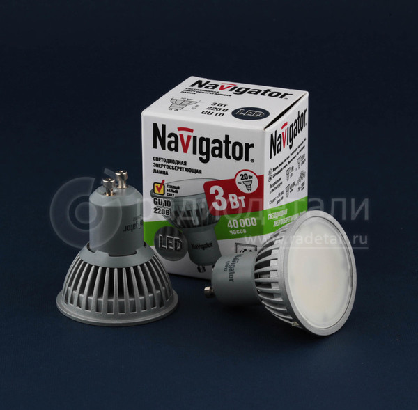 Светодиодная лампа GU10 220V 3W 3000K NLL- PAR16-3-230-3K Navigator 94 256