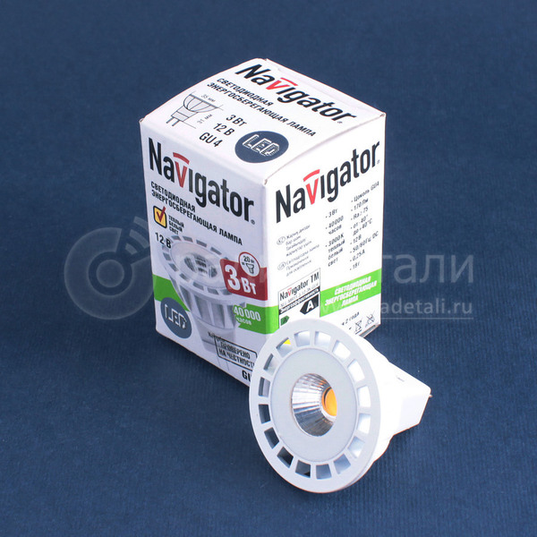 Светодиодная лампа GU4 12V 3W 3000K Navigator NLL- MR11-3-12-3K 94141
