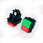 Выключатель OFF-ON, двухкнопочный JD03-A4, 250V/14A, 4 контакта, под отв. 28.5х21.6мм, IP55, 12.111