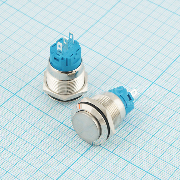 Кнопка ON-ON, RWA-603, 250V/3A, с фиксацией, 3 контакта, под отв. Ø19мм, 12.521