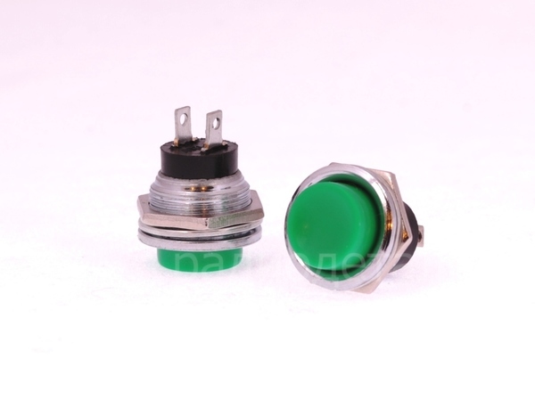 Кнопка OFF-(ON), DS-2121, 250V/5A, без фиксации, 2 контакта, под отв. Ø16мм, №12.002