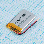 Аккумулятор LP383454 3.7V 800mAh (3.8х34х54мм) с защитой, с выводами, Robiton
