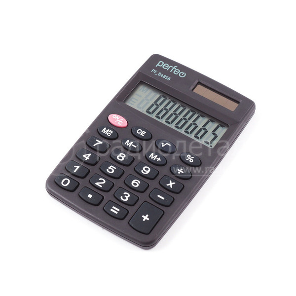 Калькулятор Perfeo 8 разрядов, питание-солнечная батарея+ 1хAG10(LR1130), 58х88х8мм