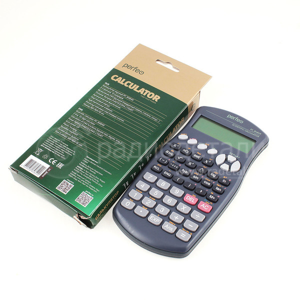 Калькулятор Perfeo 12 разрядов, двустрочный, вычисление функций, питание-2хAG13(LR44), 86х164х16мм