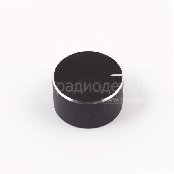 Ручка d=26 мм металлическая к резисторам, на вал 6 мм, цвет- черный