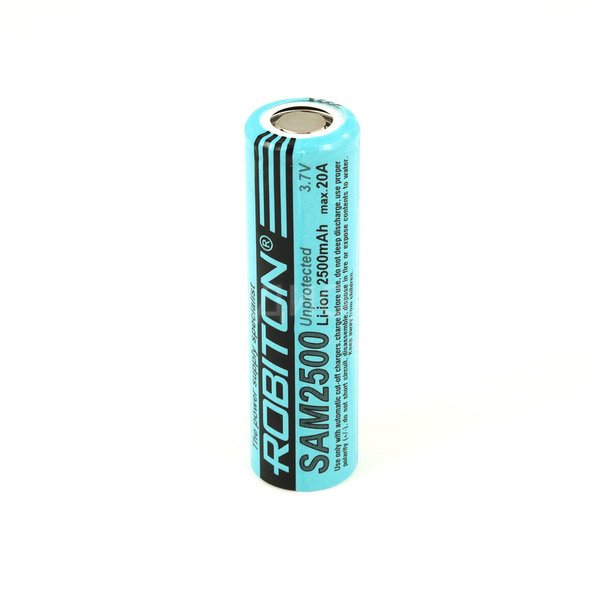 Аккумулятор 18650 3.7V 2500mAh 20A Robiton Li-INR18650 SAM, никелат лития, высокотоковый