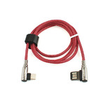 USB 2.0-A шт.- USB Type C шт.,1.0m LDNIO LS421, в оплётке, разьемы угловые