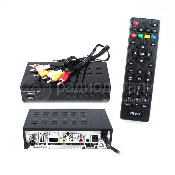 Цифровая приставка GoldMaster T-777HD, (DVBT2/DVB-C, HD) Wi-Fi, HDMI, AV (3хRCA), YouTube, IPTV