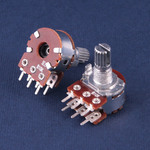 Резистор переменный 10/10 кОм сдвоенный 20% 0.125 Вт линейная A, вал 6/15 мм СП3-500еМ