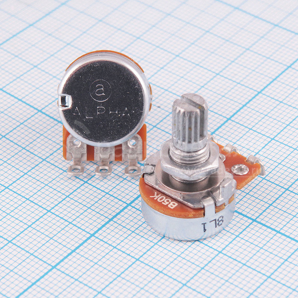 Резистор переменный 50 кОм 20% 0,125 Вт линейная B, вал 6/15 RV16AF-10-B50K-3 Alpha