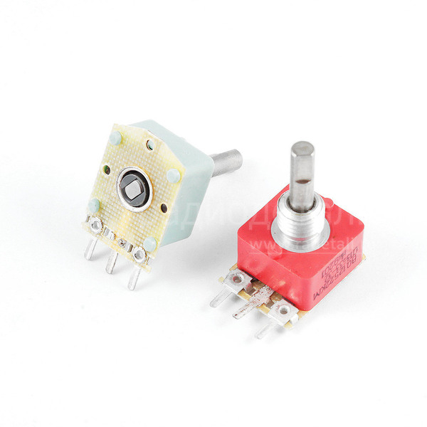 Резистор переменный 22 кОм 10% 0.125 Вт логарифм, вал 3/20 мм СП3-33-32 1992г.