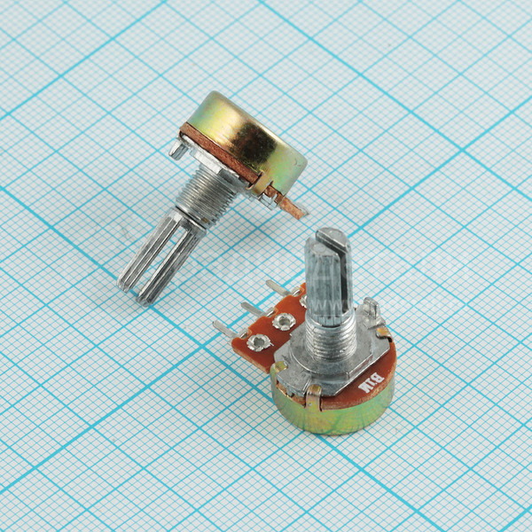 Резистор переменный 1.0 МОм 20% 0.125 Вт линейная B, вал 6/20 мм R16K1 B1M L20KC