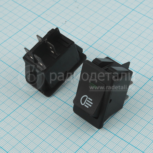 Выключатель OFF-ON, RWB-522, 12V/20A, подсветка LED, 4 контакта, под отв. 21х32мм, 12.169