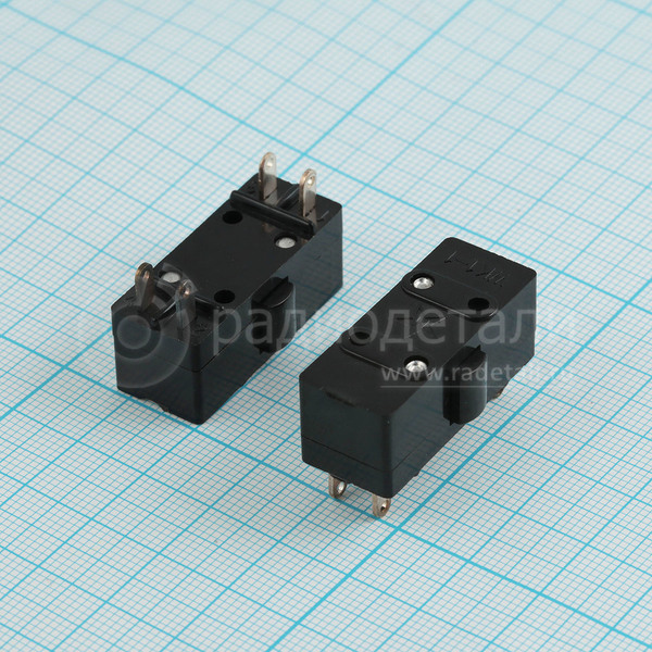 Микропереключатель - кнопка ON-(ON), WK1-1(Д701), 220V/3A, 4(2х2) контакта, корпус 32х12х13мм, 12.529