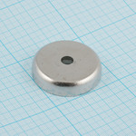 Магнит неодимовый, диск Ø48х11.5мм, сцепление ~86.0кг,с отверстием Ø8,5мм, с зенковкой Ø16,мм