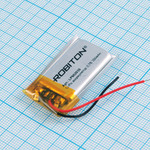 Аккумулятор LP602035 3.7V 350mAh (6х20х35мм) с защитой, с выводами, Robiton